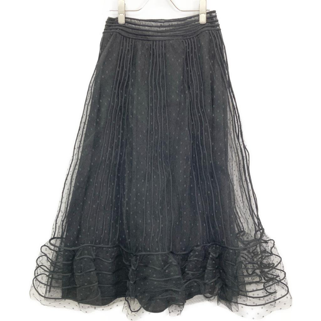 RED VALENTINO VR0RA01N5SU Black Lace Tulle Skirt skirt 40 blackUsed