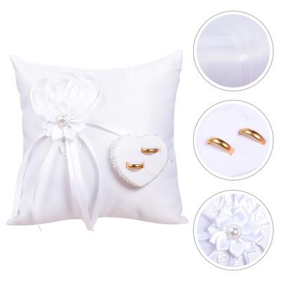 Ring Pillow Wedding Cushion Bearer for Holder Rings Floral Container Western Style