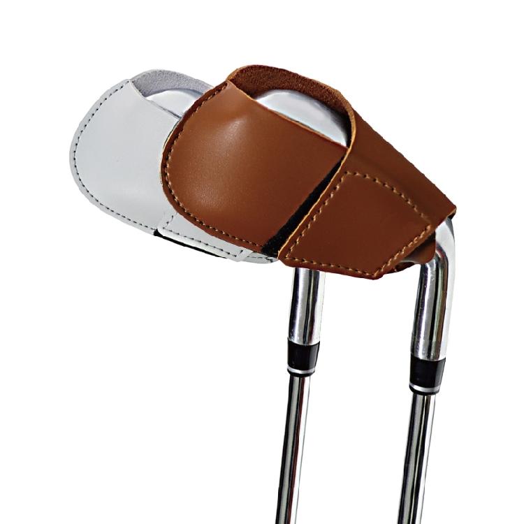 Golf Iron Head Cover Practical PU Leather Durable Headcover Brown/Gray