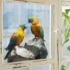 Self-adhesive Static Cling Window Stickers Realistic Macaw Parrot for Living Room Balcony Glass Decor