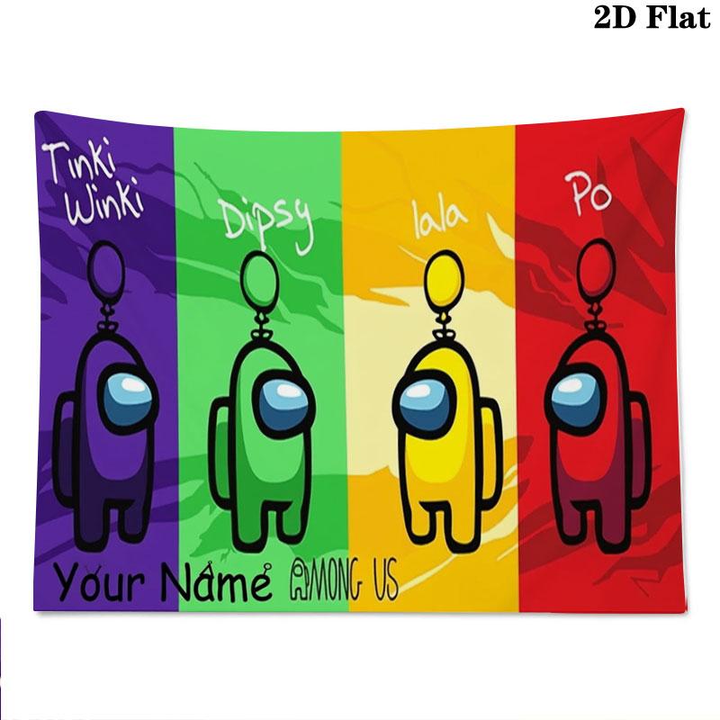 Among Us Custom Name Wall Tapestry Aesthetic Wall Hanging Printed Fabric Blanket Decorative Tapestries for Bedroom Living Room Home Decor