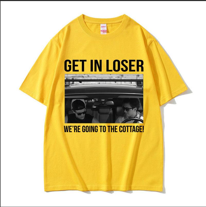 Heated Rivalry Get in Loser Were Going To The Cottage Graphic T Shirt Mens Vintage 100 Cotton Short Sleeve Tshirt Streetwear