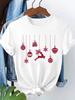 (Asian Size) letter style  Short Sleeve T-shirts  Merry Christmas Women's Top O-neck T Shirt Print  Fashion Casual New Year Clothing Graphic Tee