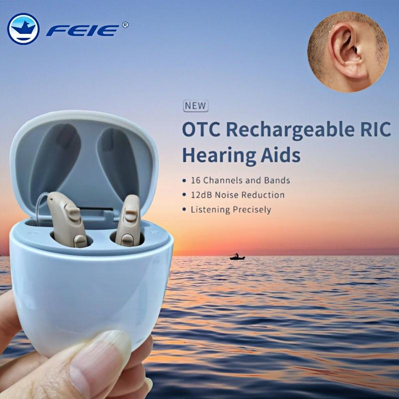 16 Channel Rechargeable RIC Hearing Aid Digital BTE Hearing Aids Adjustable Tone Sound Amplifier Deaf Elderly E6 Right Ear