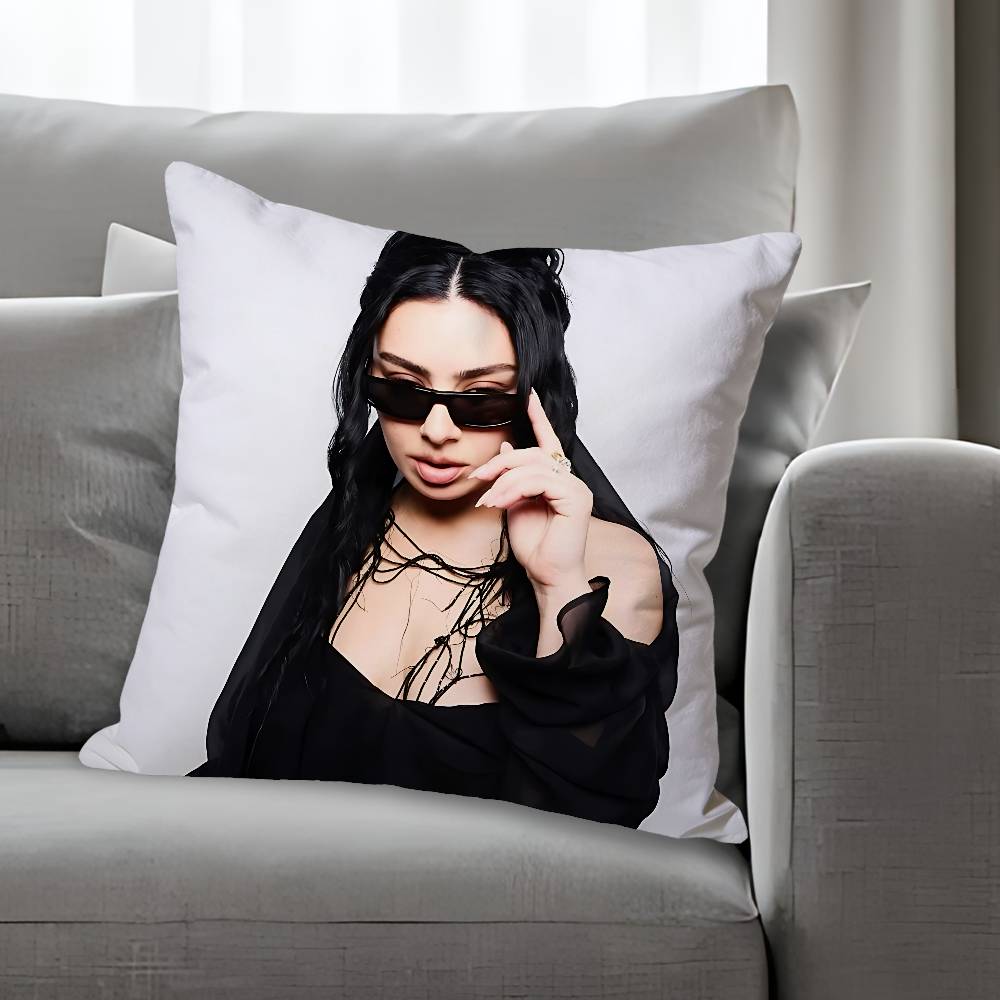 CCharli XXcx Singer Various Sizes Square Pillow Case For Car Home Bedchamber Decor Custom Valentine Gift