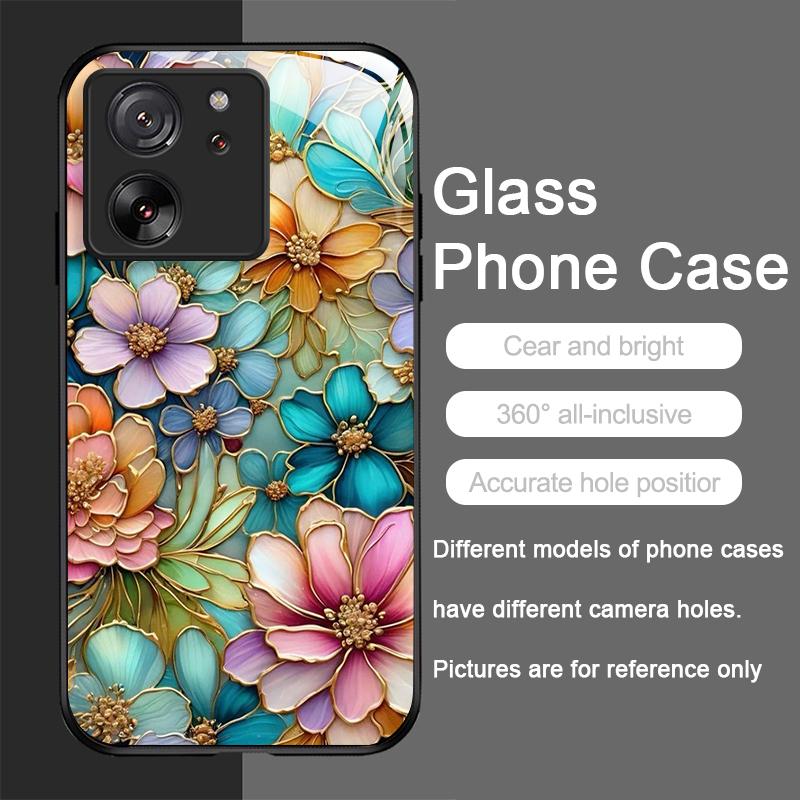 Luksusowe Szklane Etui Hartowane z Teksturą Kwiatowego Marmuru do Motorola Moto G85 G84 G75 G55 Edge 50 Fusion 40 Neo 30 Pro