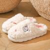 Autumn and winter cartoon cotton slippers indoor home warm plush wear-resistant couple outer wool slippers shoes