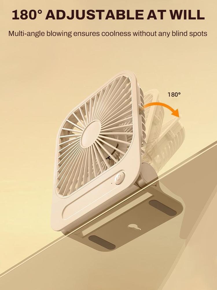 Magnetic Wall-mounted Fan Desk 180°Adjust Air Cooling Fan 4 Speeds Rechargeable Ultra-thin USB Fan for Kitchen Gym Refrigeration