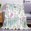 Watercolor Foliage Lightweight Microfiber Soft Christmas Fleece Blanket Warm Cozy Throw for Bed Sofa Office Travel All Season