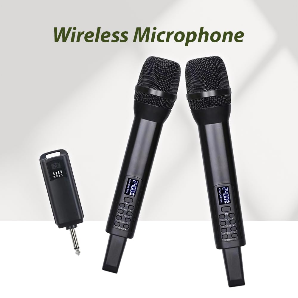 Xtahdge Handheld Microphone System, Plug and Play, Rechargeable, Professional Dynamic Microphone for Home Cinema, Karaoke, Church Speeches, and