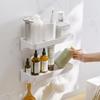Punch-Free Wall-Mounted Bathroom Shelf with Hooks & Kitchen Spice Rack