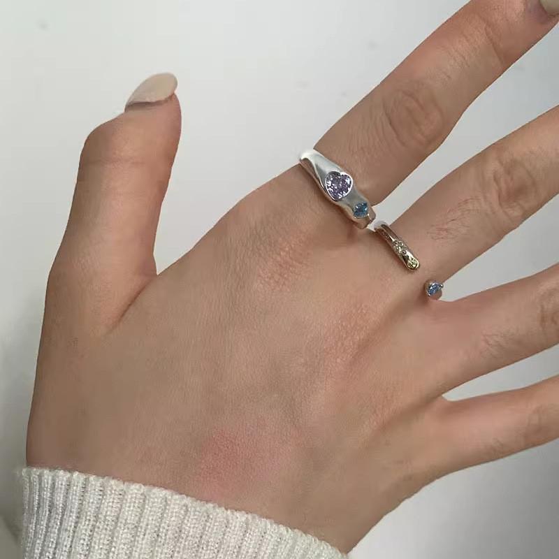 Elegant Vintage Inspired Colorful Gemstone Heart Shaped Ring For Stylish Women