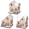 Nordic Style Light-Up Wooden Christmas Tabletop House Ornaments