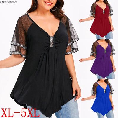 ladies plus size sparkly tops