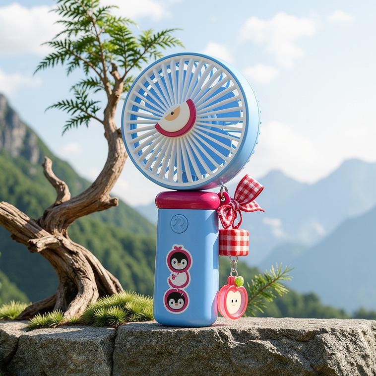 Cartoon Fruit Phone Holder & USB Mini Fan - Cute Portable Student Travel Gift