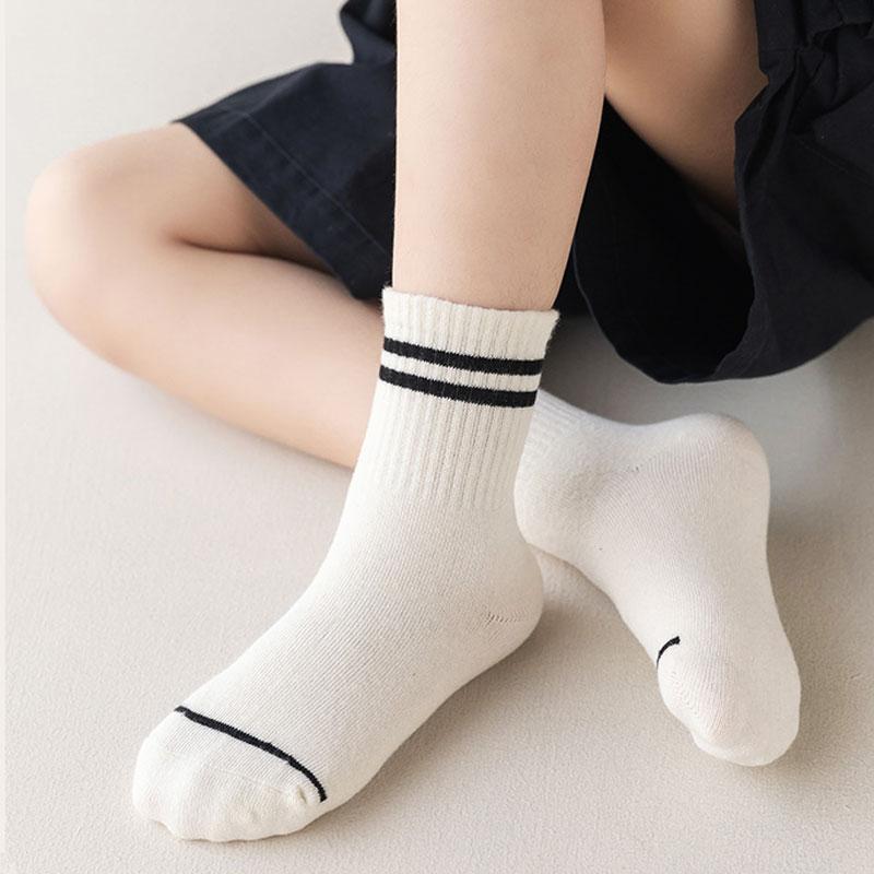 5 Paar Kindersocken Mit Buchstaben-Druck - Baumwollsocken Für Jungen 3-15 Jahre