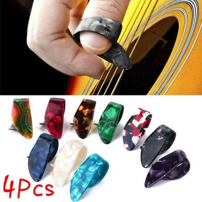 4 ks/sada gitarových dielov Trsátka na prsty Trsátka na gitaru Snímač na gitaru Basgitara Drsáky na palec Plectrums