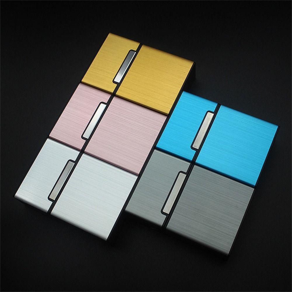 Magnetic Button Name Card Holder Aluminum Zinc Zinc Alloy ID Card Case Fashion Business Card Box  Men Gift