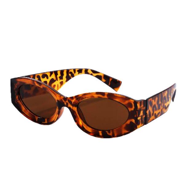 Trendy Leopard Print Cat Eye Sunglasses - Retro Small Frame UV Protection Glasses