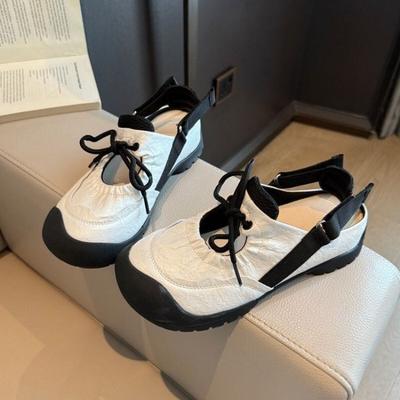 Hollow Sports Dad Sandals Women's Summer New Big Head Bread Wave Thick Sole Mary Jane Shoes