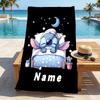 Custom Name Love Stitch Stylish Digital Printing Beach Towel Quick‑Drying Absorbent Blanket for Beach Pool Gym Travel
