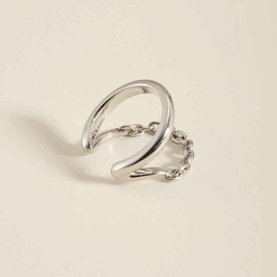 Women s Geometric Double Layer Chain Adjustable Ring - Versatile, Stylish Open Design for Index Finger Adjustable Open jz5054