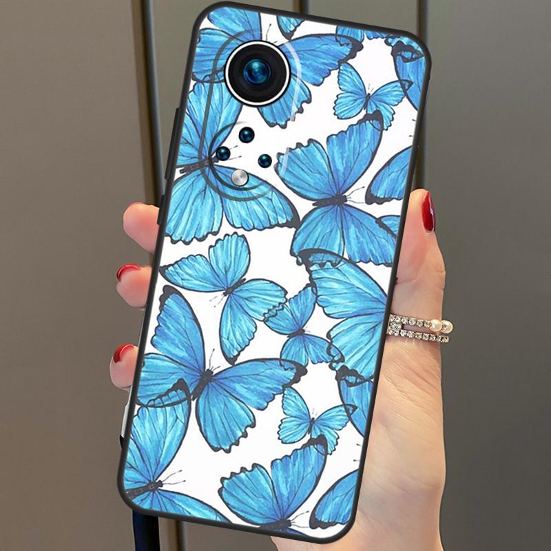 Blue Butterflies Nursery Case For Honor Magic 5 Lite Magic 6 Pro X8b X9b X6a X7a X8a X9a X6 X7 X8 X9 50 70 90 Cover