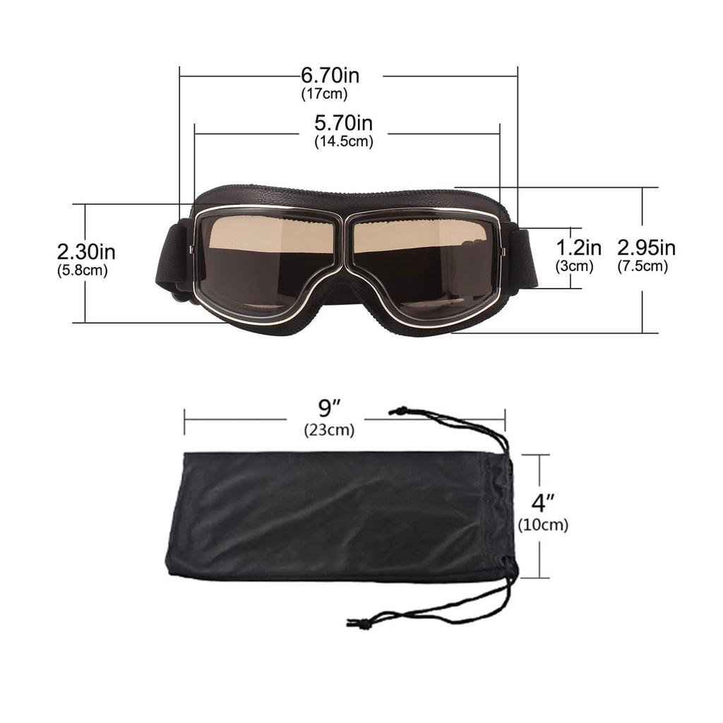 TYSKL Retro Pilot Motorcycle Goggles Anti Fog Warm Goggles ATV Motorcycle Motocross Glasses Protective Glasses