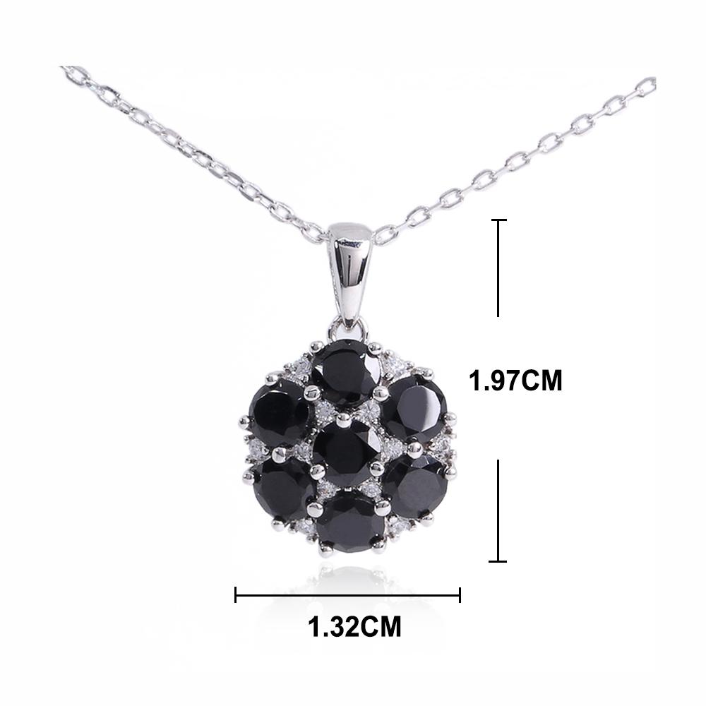 Simple women pendant necklace 925 sterling silver with natural Black spinel fine jewelry for women birthday gift