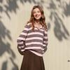 SanCai Color-block Stripe Polo Sweater