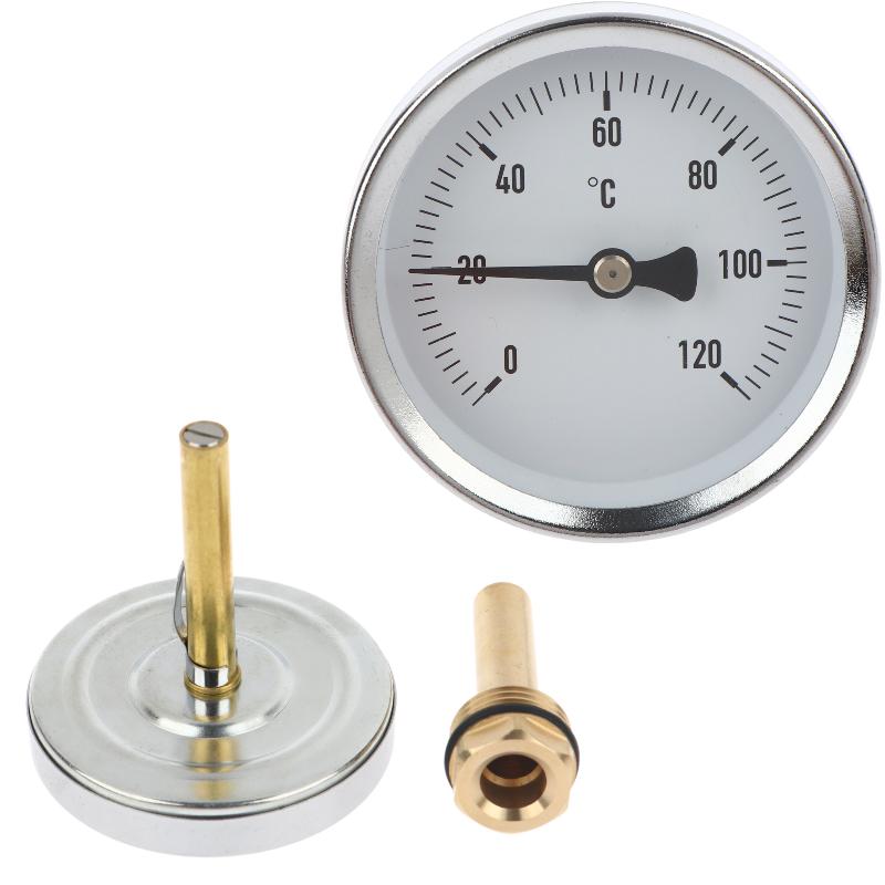 High Quality Bimetallic Thermometer 120C Water Temp Gauge Copper Sheath Suitable for Industrial Tank