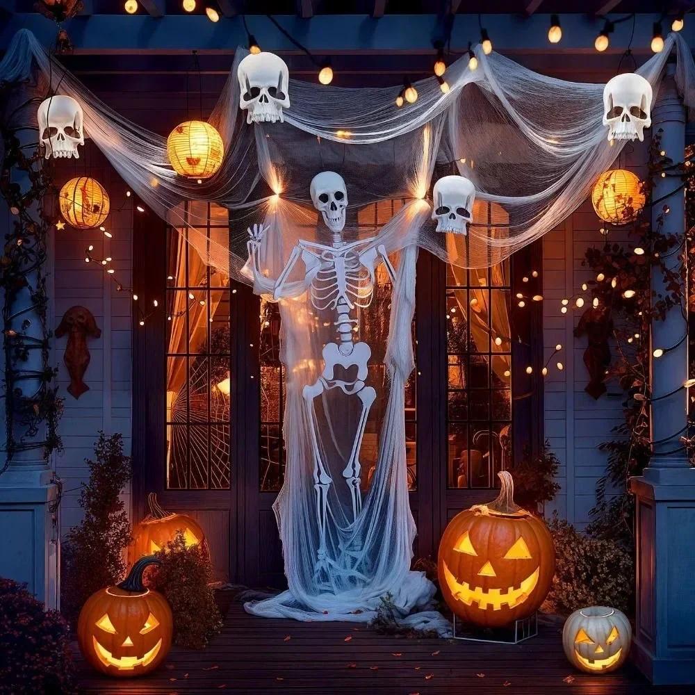 Fashion Black Halloween Spooky Cloth Drape Hang Up Spooky Halloween Decor Net Halloween Gauze Outdoor Decor