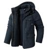 Parka in pile invernale da uomo, giacche antivento calde e spesse con cappuccio, parka da uomo, fodera in pelliccia, capospalla casual in cotone imbottito