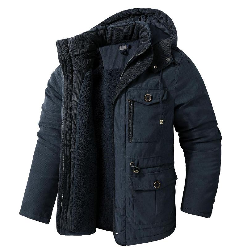 Ziemas flīsa parkas vīriešiem siltas vēja