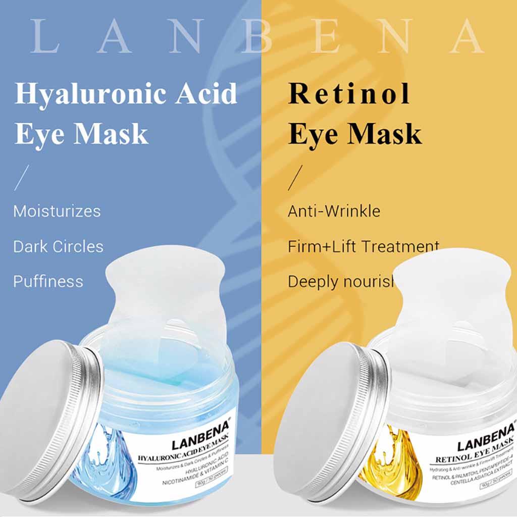 Cheap LANBENA Eye Mask Hyaluronic Acid Eye Patches Serum Reduces Dark
