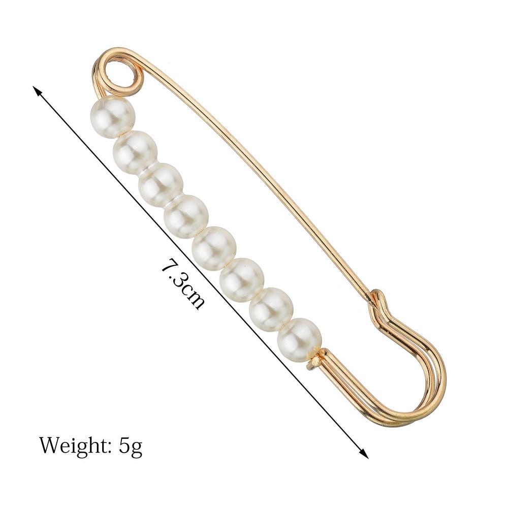Simple Imitation Pearl Beaded Brooch for Women's Classic Casual Jewelry Clothing Accessories