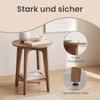 VASAGLE Maezo Kollektion - Beistelltisch mit unterem Regal, Moderner Stil, Nachttisch, Sofaecke, für kleine Räume, Wohnzimmer, Honigbraun