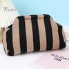Summer Beach Clutch Women Handbag Colorblock Knitted Large Capacity Mouth Cosmetic Cellphone Color-blocked Keys Stoarge Pouch Lady Purse Compact