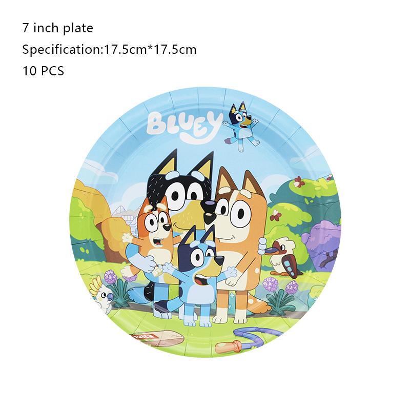 

New Bluey Birthday Party Decoration Latex Balloons Bingo Aluminum Film Balloon Disposable Tableware Kids Event Supplies Backdrop Other