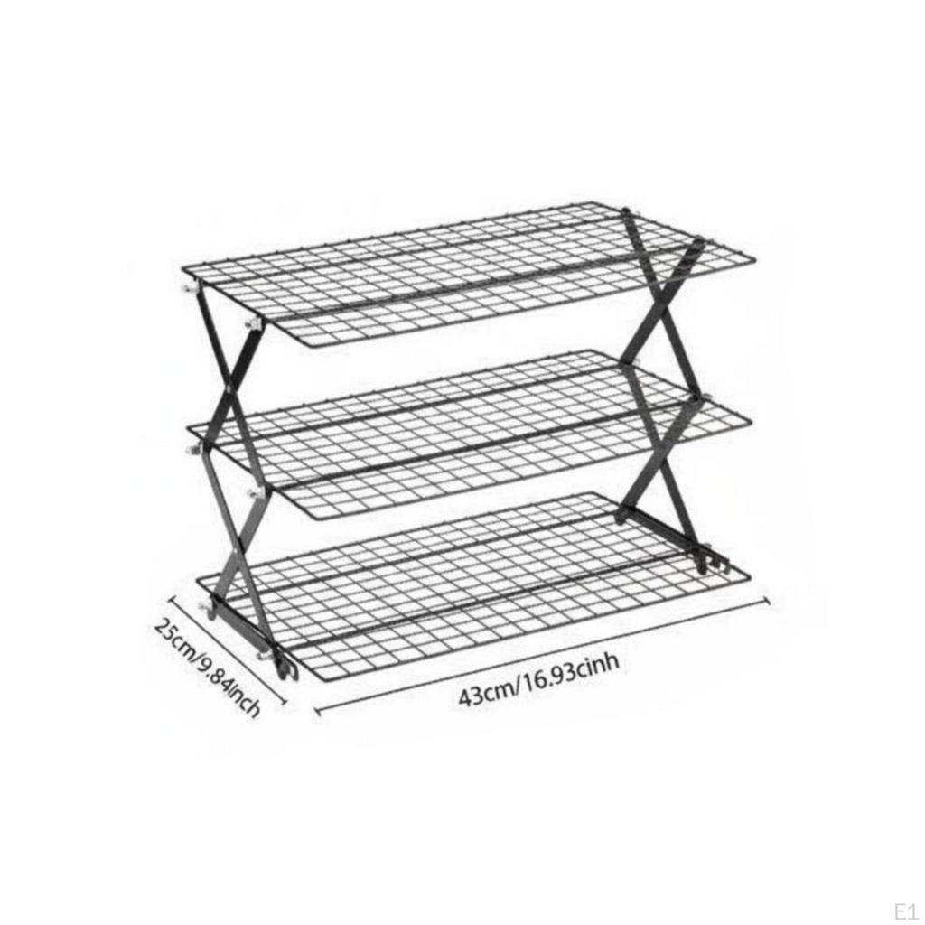 Multi-Tier Cooling Rack Space-Saving Stackable Pastry Shelf Even Air Circulation