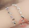 Fashion 925 Sterling Silver Chain Bracelets For Women Party Cute Dolphin Bracelet Bangle Luxury Crystal CZ Jewelry Gifts