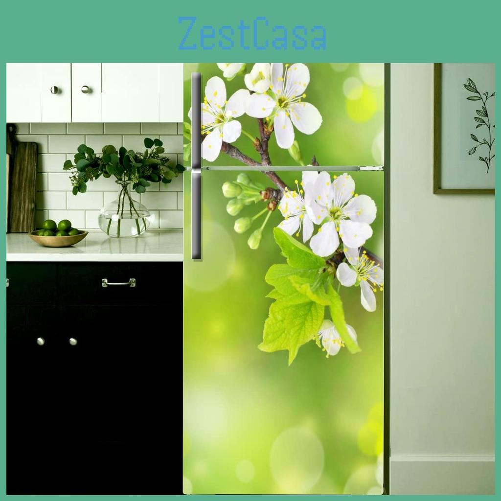 Refrigerator Fridge Cover Fruits Stickers Door Landscape Plant Sea Vinyl Self Adhesive Kitchen Furniture Decor Wrap Freezer Sticker Diy