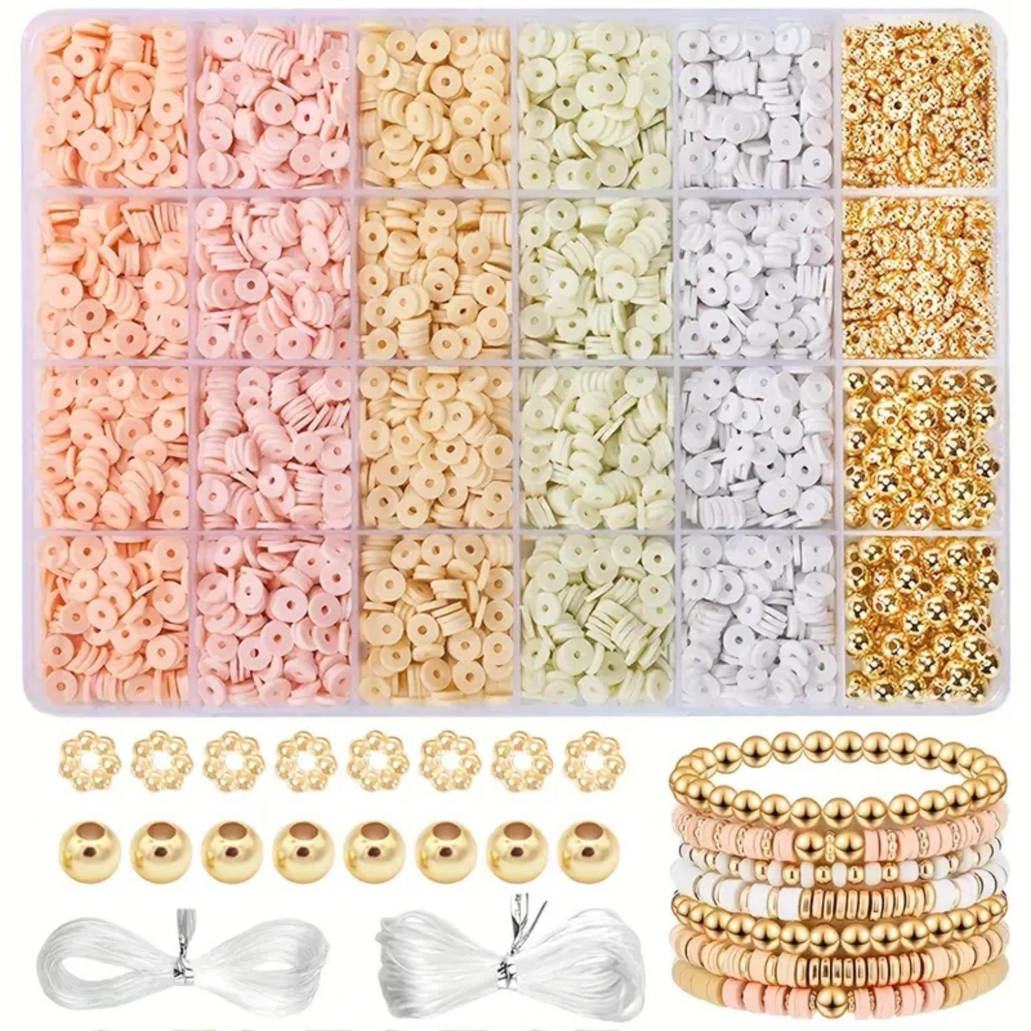 

Набор бусин-разделителей из глины 2000 шт., 24 ячейки, 5 цветов, набор для изготовления браслетов и бижутерии