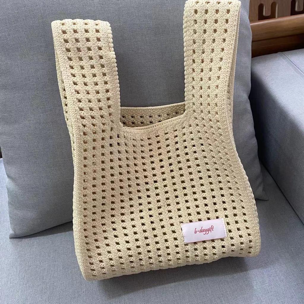 Borsa Tote Lavorata a Maglia Coreana con Intreccio: Borsa Trendy a Busta con Stile Unico per Donna