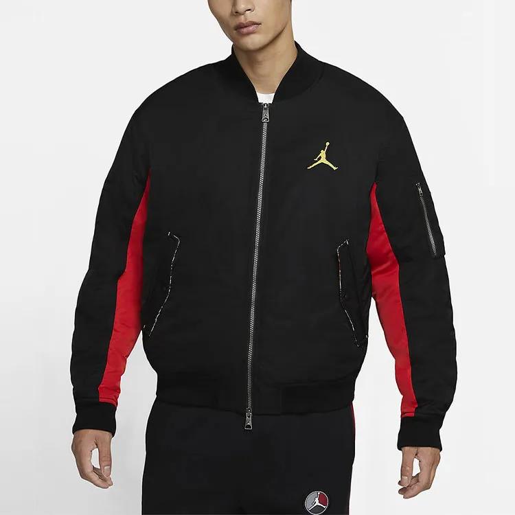 Jordan Jackets Men's Black Baseball Collar Thickened Pilot (Unisex) Jackets DB3693 010