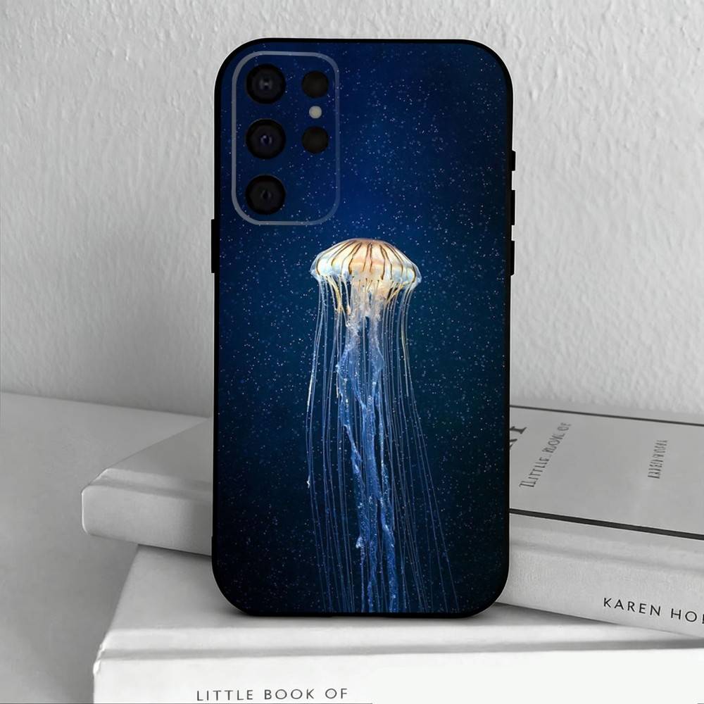

Pink Jellyfish Tear Phone Case For Samsung S25,S24,S21,S22,S23,S30,Ultra,S20,Plus,Others Soft Black Case Samsung S24Plus