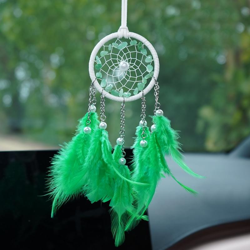 Vintage Creative Feathers Dream Catcher Mini Window Hangings Car Pendants Handmade Wind Chimes For Girls Holidays Gifts