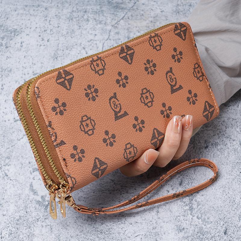 

Женский кошелек, новый длинный кошелек для девочек, модный кошелек с двойной молнией большой емкости для женщин