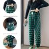 Summer Women's Harem Pants Plaid Print High-waisted Corset Casual Cropped Pants