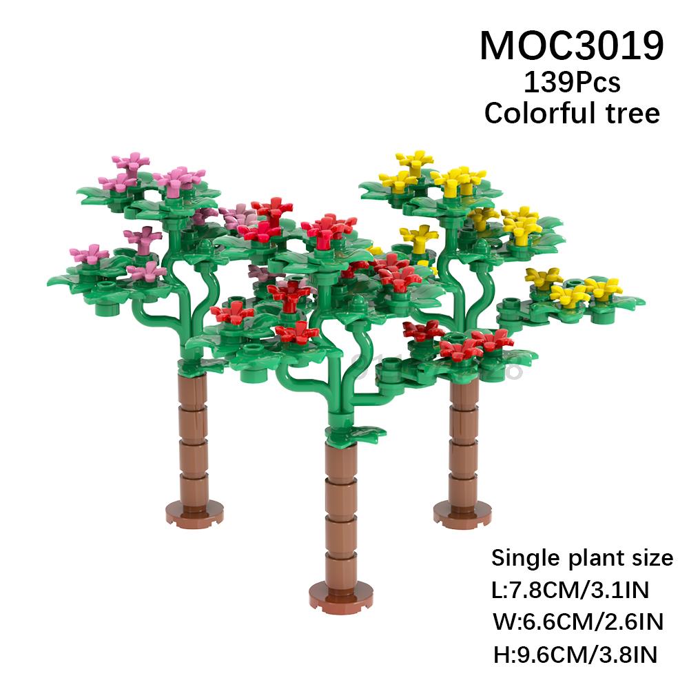 MOOXI Stadtfarm MOC Teile Figuren Bausteine Set Pflanze Baum Blatt Blume Gras Garten Modell Freunde Steine Spielzeug für Kinder